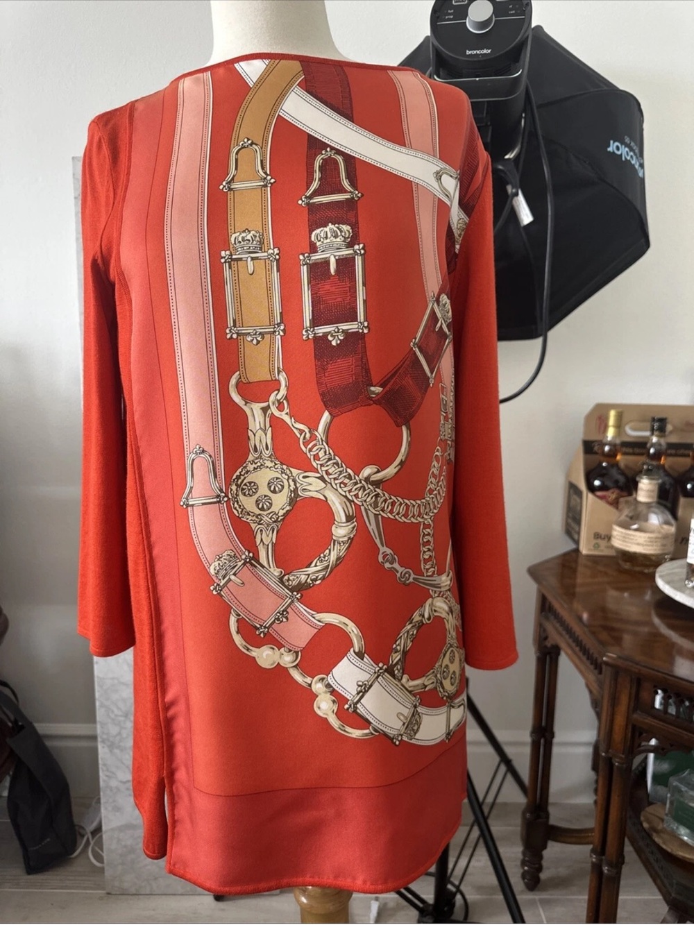 Hermes women silk dress 36